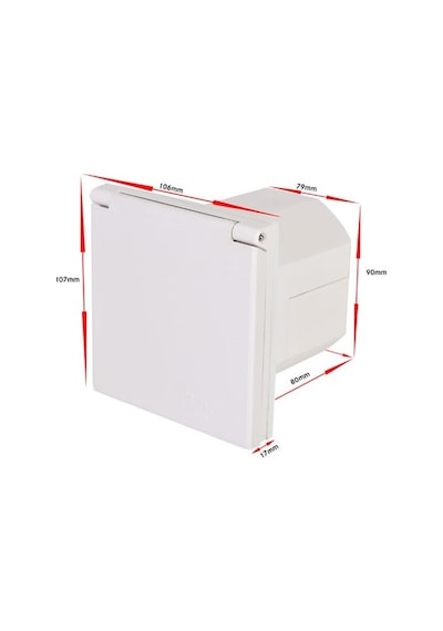Abl Cee Ip44 220v Dahili Gömme Karavan 220v Elektrik Girişi - Beyaz