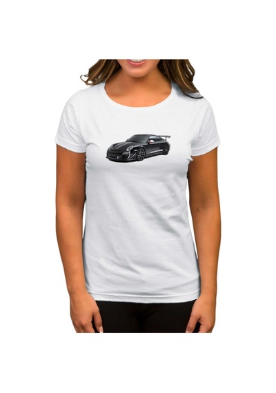 Porsche 911 GT3 Beyaz Kadın Tişört Beyaz