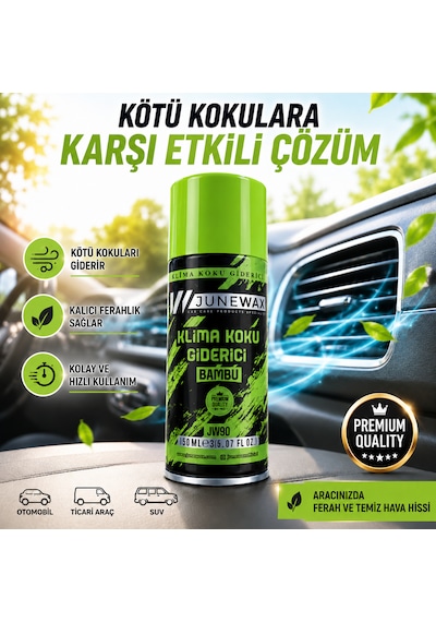 Klima Koku Giderici Bombası 150 Ml - Araç İçi Koku Giderici, Klima Temizleyici, Kalıcı Ferahlık Jeune Mor Koku Yeşil
