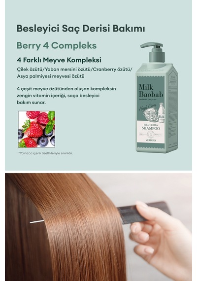 Kuru Saçlara Özel Yoğun Nemlendirici Şampuan Mılk Baobab High Cera Shampoo Verbena