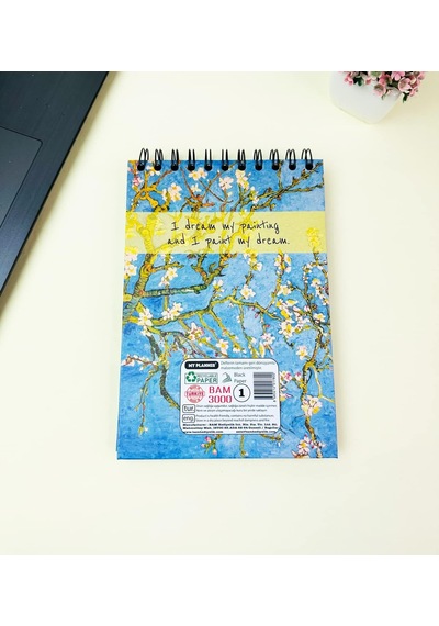 21x14cm Üstten Spiralli Sketch Book - Eskiz Defteri - Siyah Sayfa - 260 Gr - 56 Yaprak