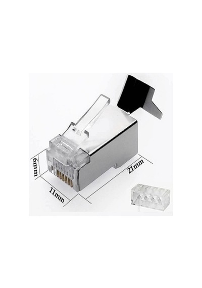 SpeedUF Cat7 Metal Konnektör Rj45 CAT7 Jack + Kablo Ayraç 40 Adet