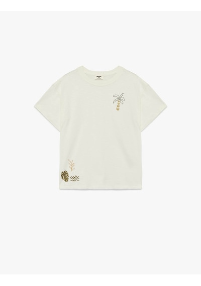 Koton Baskılı Ekru Erkek Çocuk T-shirt 6skb10265tk Ekru