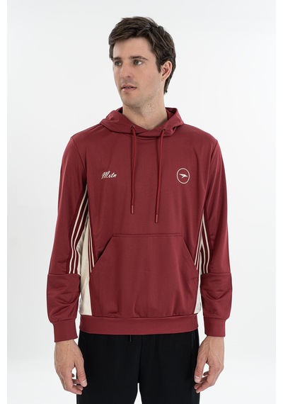 Maraton Boxy Erkek Kapüşonlu Bordo Sweatshirt Bordo