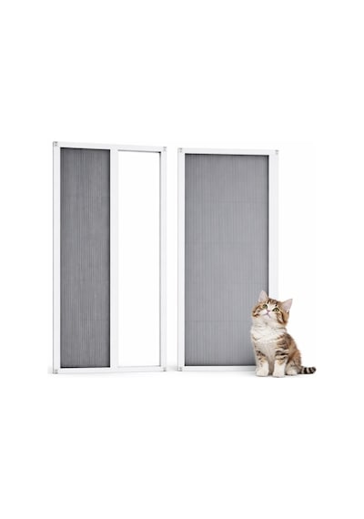 Akordiyon Kapı Kedi Sinekliği En:0-90 Cm X Boy:0-210 Cm Demir, Ahşap,pimapen Alüminyum,uyumlu Çok Renkli