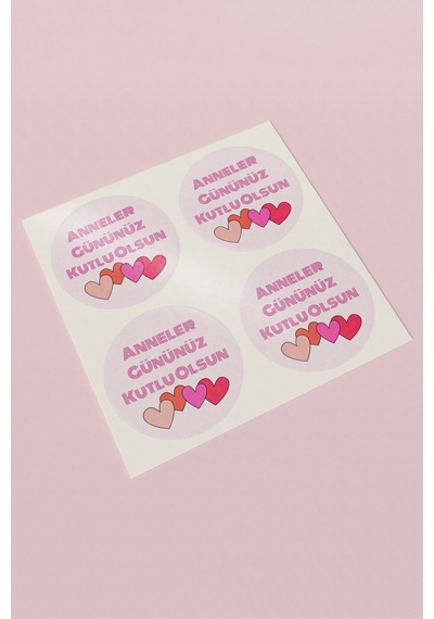 Anneler Gününüz Kutlu Olsun Sticker Etiketi 3x3cm St2399 Çok Renkli