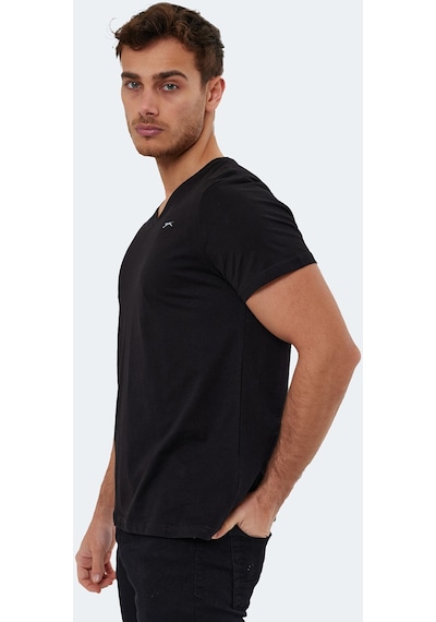 Slazenger RIVALDO Erkek V Yaka Siyah Tişört