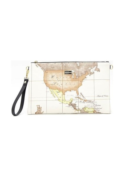 Silver Polo Sp1034 Kadın Portföy & Clutch Harita Bej-a.taba