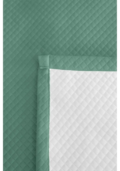 Mint Minimal Genç Odası Tek Kişilik Pike Takımı - Kapitone Düz Turkuaz 160x220 Cm Yatak Örtüsü Pamuksu Kabuğu Perdesi