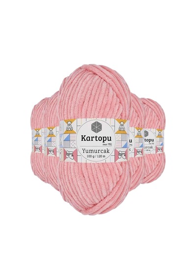 Kartopu 5 Adet Yumurcak Kadife El Örgü Ipi Pudra K777 769612395747