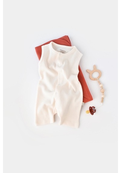 BabyCosy Organik Waffle Askılı Tulum Csyw1008 Ekru