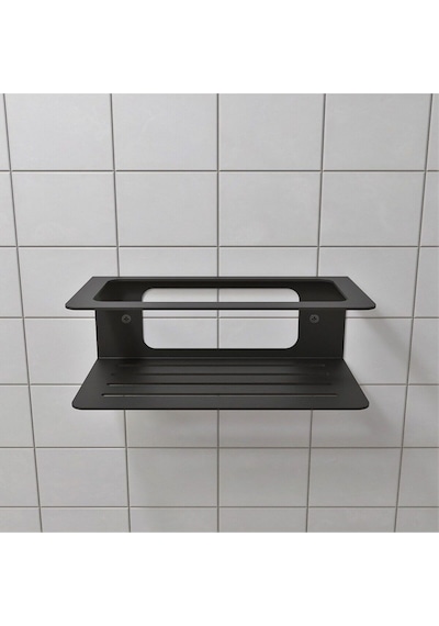 Aju Şampuanlık Sabunluk, Minimalist Banyo Organizatörü, Metal Duş Rafı, Banyo Düzenleyicii Siyah