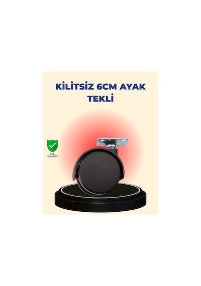 Masa Ve Sehpa İçin 6 Cm Kilitsiz Ayak Tekli Çok Renkli