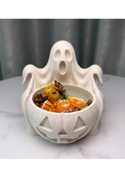 Halloween Cadılar Bayramı Dekoratif Hayaletli Balkabağı Şekerlik Kase Masa Üstü Dekor