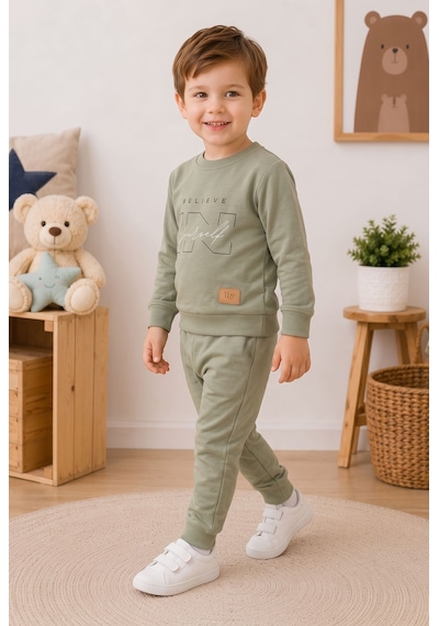 Mnk Baby & Kids Erkek Çocuk Belıeve Baskılı 2li Eşofman Takımı M00853 YESIL