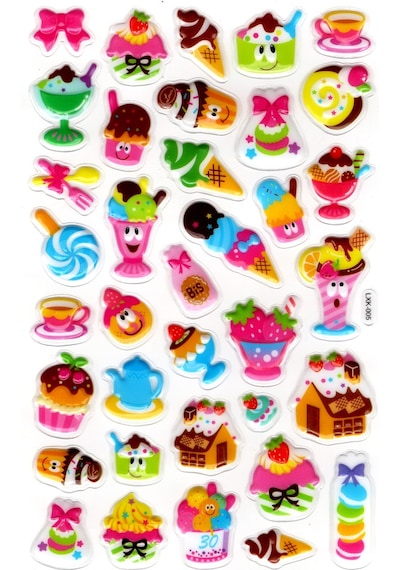 Sticker Kabartmalı Stiker Defter, Planlayıcı Etiket Lxk-005 - 22x14 Cm - Şirin Dondurmalar