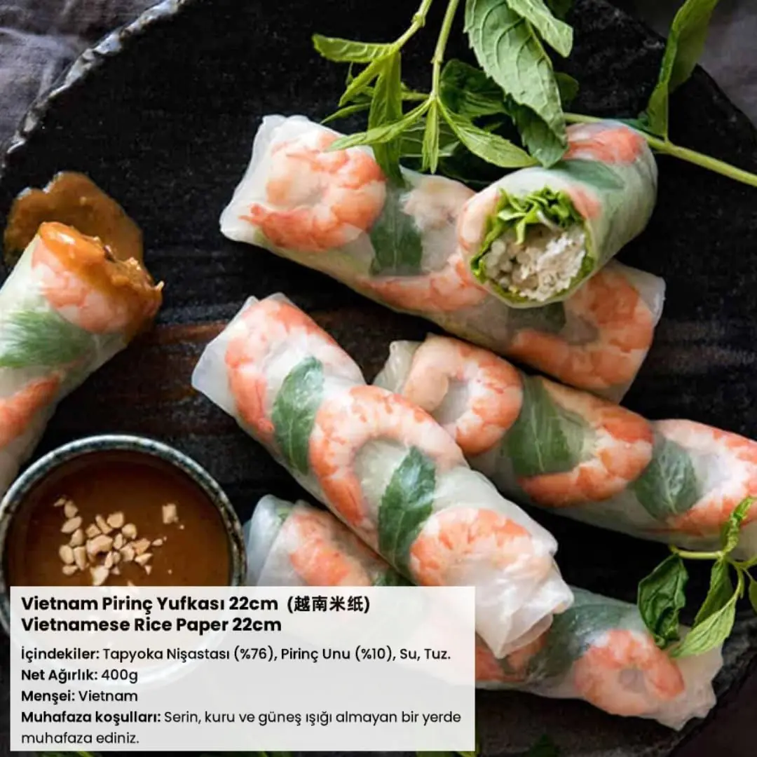 Yuandong Pirinç Yufkası 10 Yaprak 22 Cm, Rice Paper Glutensiz