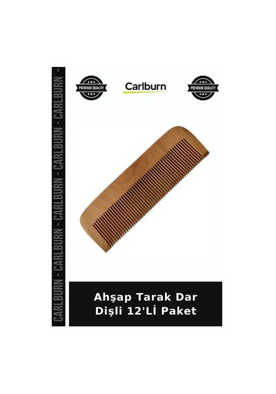 Ahşap Tarak Dar Dişli 12'li Paket Kuaför Ürünleri Günlük Kullanım Kişisel Set