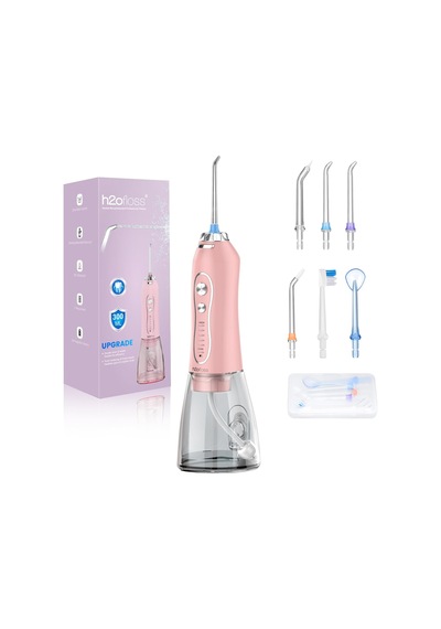 Şarjlı Kablosuz Ağız Duşu, Hızlı Ve Etkili Diş Arası Temizliği 300 Ml Su Hazneli, 5 Modlu, 6 Başlıklı, Ipx7 Su Geçirmez, Diş Taşı Temizliği, Pembe 06261151