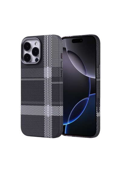 Apple iPhone Uyumlu 16 Pro Kılıf Ultra İnce Karbon Tasarımlı Ve Magsafeli Cabix Premium Kapak Gri Siyah