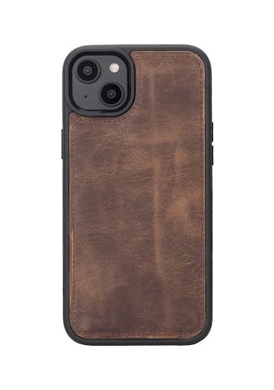 Apple İphone 14 Plus Uyumlu Deri Cüzdanlı Kılıf Mwwn G2 Kahve Kahverengi