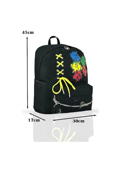 Louisiana Polo Okul Seti Çanta + Termal Beslenme + Kalemlik + Mavi Matara Multicolor 1141 Siyah