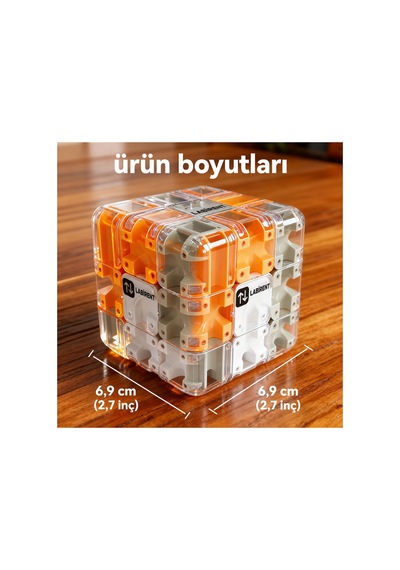 3d Labirent Zeka Küpü Eğitici Akıl Oyunu Çelik Bilyeli Sabır Ve Odaklanma Oyuncağı 3+ Yaş