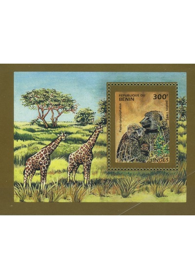 Koleksiyon Pulları, 1995,benin Afrika ,özel Blok,maymun Ve Zürafaa,damgasız Tam Seri,n11-27