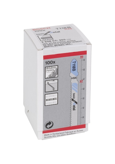 Bosch T 118 B Basic For Metal Dekupaj Testeresi Bıçağı 100'Lü - 2608631965