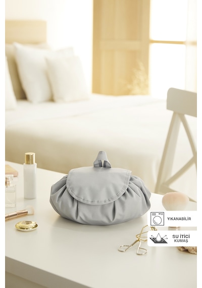 Ocean Home Textile Fonksiyonel Su İtici Leke Tutmaz Kumaş Düzenleyici Seyahat Tipi Makyaj Çantası Ø 50 cm