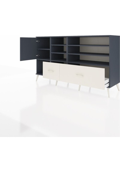 Hyperion Konsol 8 Raflı 2 Çekmeceli Tek Kapaklı 176x44x99 Antras Antrasit-antrasit/aytaşı Hyperion Konsol 8 Raflı 2 Çekmeceli Tek Kapaklı 176x44x99 Antras Antrasit-antrasit/aytaşı
