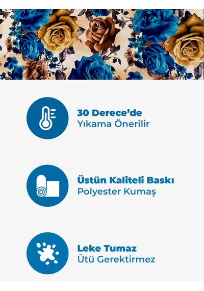 Loom & Laurel Baskılı Yıkanabilir Masa Örtüsü Mutfak Bahçe Piknik