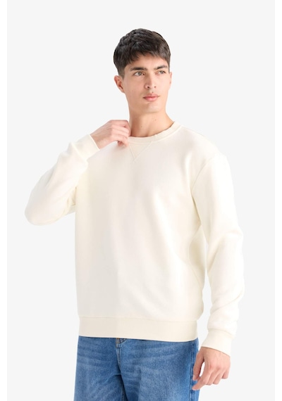 Defacto Regular Fit Bisiklet Yaka Basic Düz Kalın Sweatshirt T3777az25auer140 Ekru