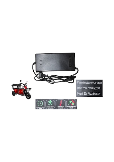 Volta Apm5 Elektrikli Motosiklet -akalite- Akü Şarj Cihazı Siyah