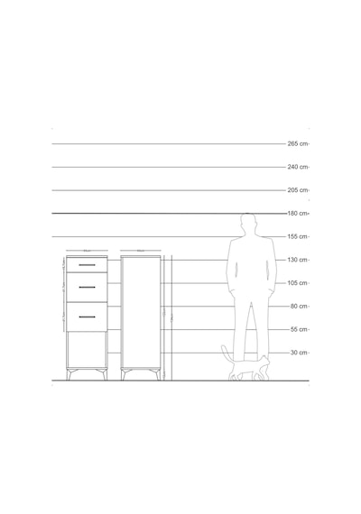 Hyperion Dolap 3 Çekmeceli 44x44x134 Çam-aytaşı Atlas Çam