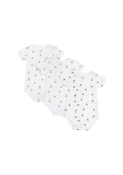 Chicco Bebek 3lü Kısa Kollu Body Set 09102207000000 000033 Beyaz