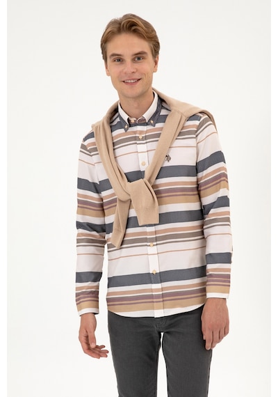 U.s. Polo Assn. Erkek Gömlek Desenli 50316666-vr233 Bisküvi