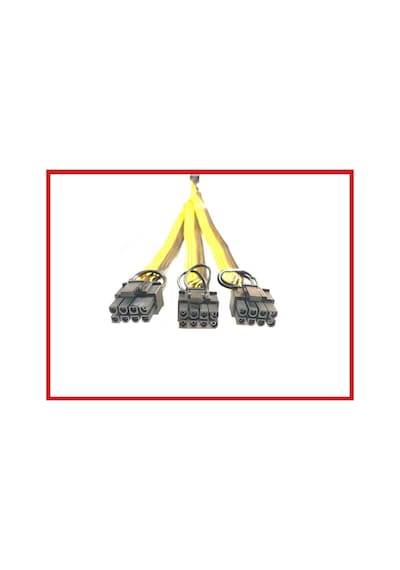 8 Pin 3 Port Erkek Ekran Kartı Güç Çoklayıcı Kablo Pcı-e Molex Dönüştürücü Kablo 16awg Sarı
