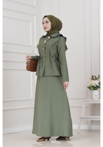 Royal Etekli İkili Bella Takım-haki-5681 Haki