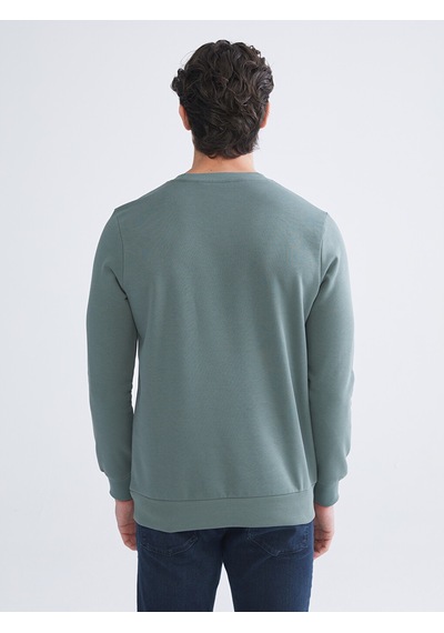 Lc Waikiki Lc Waıkıkı Yeşil Bisiklet Yaka Uzun Kollu Sweatshirt