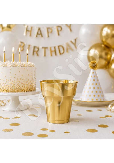 Parti Plastik Bardak 24lü Gold