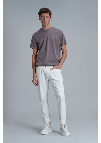Lufian Erkek Sarder Basic T-shirt 111020216 Vizon
