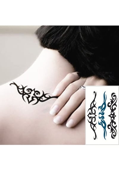 Geçici Dövme Hat Desen Sarmaşık Soyut Çizgi Gerçekçi Su Geçirmez Tattoo Kol Bilek Omuz Sırt Dövmesi
