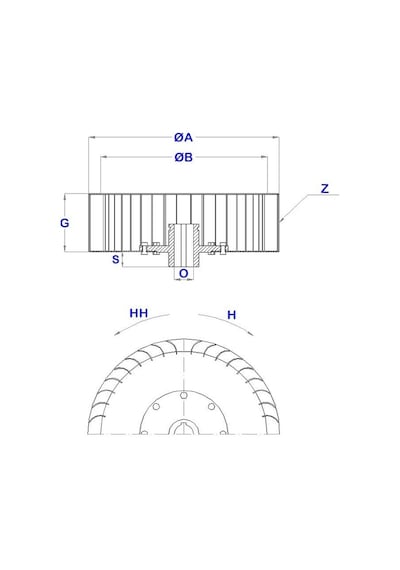 Çap 140 Boy 75 Delik 8 Mm Sol Yön Radyal Fan Pervanesi