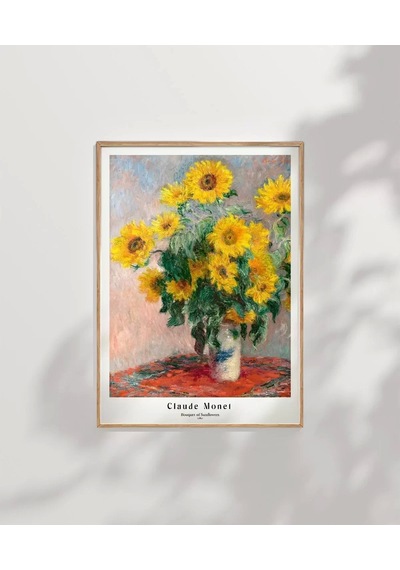 Çerçevesiz Poster Claude Monet Ayçiçeği Buketi