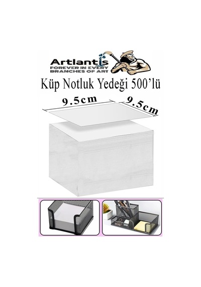 Küp Notluk Yedeği 500 Lü 1 Paket Masaüstü Beyaz Küp Blok Not Kağıdı Yedek 9.5x9.5cm Küp Not Boş Kağıt Büro