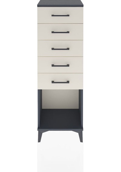 Arges Dolap 5 Çekmeceli 44x30x134 Antrasit-aytaşı Antrasit