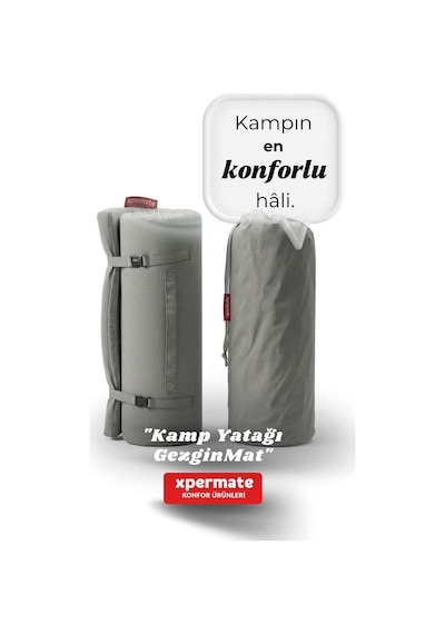 Xpermate Gezginmat Kamp Yatağı Taşıma Çantalı Kamp Matı 90x190x6 Gri