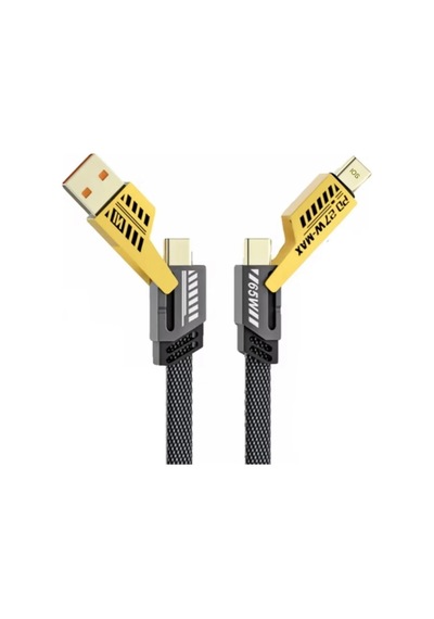 4 Ü 1 Arada 65w Hızlı Şarj Kablosu Usb Ve Type-c Girişli, Örgülü Dayanıklı Belirtilmemis