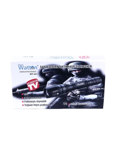 Watton Wt-241 Şarjlı Q5 Led El Feneri Siyah